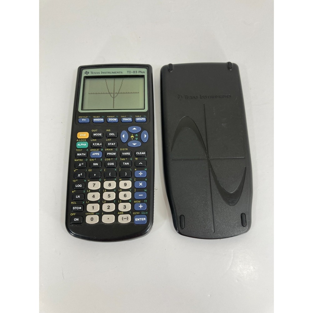 Texas Instruments TI-83 Plus Graphing Calculator & Cover - Tested and Working